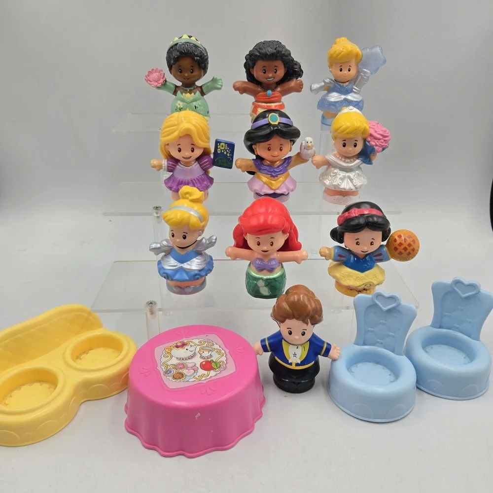 Fisher-Price Little People Disney Princess Prince 10 Mixed Figures +chairs Table